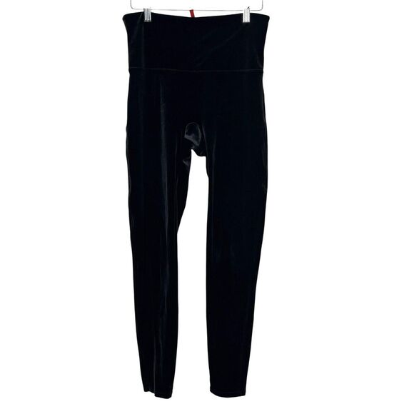 Spanx Leggings Womens Large Black Velvet High Rise Shapewear Stretch Pants 2070 - Picture 1 of 11